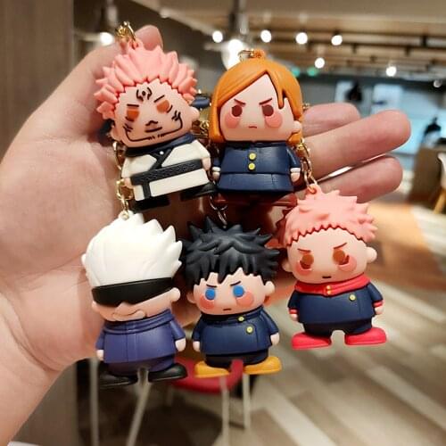 Anime Jujutsu Kaisen Figure Toys Keychain Gojo Satoru Kugisaki Figurines forBag Pendant Key Ring Cartoon Friends Gifts