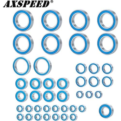 AXSPEED 43PCS Ball Bearing Kit for Traxxas UDR Pro-Scale Unlimited Desert Racer #85076-4 Blue Rubber Sealed Bearing Parts