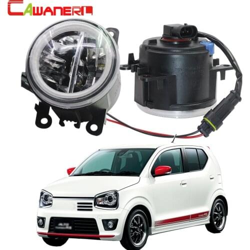 Cawanerl 2 X Car 4000LM LED Bulb Fog Light + Angel Eye DRL 12V For Suzuki Alto V GF Hatchback 2009 2010 2011 2012 2013 2014 2015