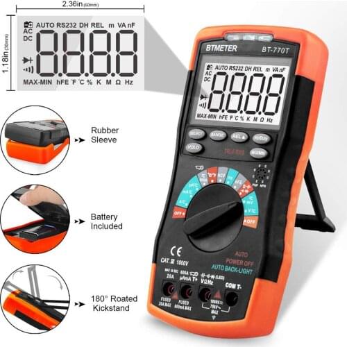 BTMETER 770T Digital Multimeter True RMS 6000 counts Auto Ranging DMM 6000 counts Auto Ranging AC/DC voltage Current meter