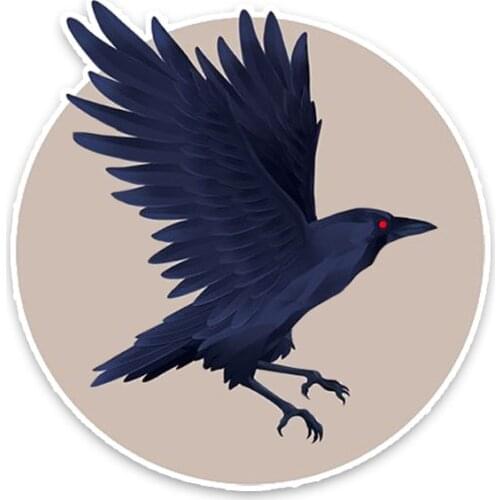 Dawasaru Cartoon Raven Car Sticker Waterproof Personalized Decal Laptop Suitcase Truck Motorcycle Auto Accessories PVC,14cm*13cm