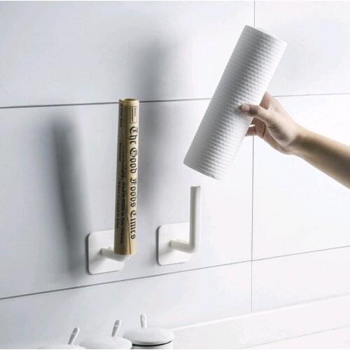 Free of Punch Kitchen Self-adhesive Accessories Under Cabinet Paper Roll Rack Towel Holder Tissue Hanger Storage for Bathroom