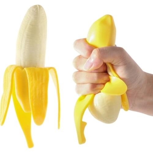 Elastic Simulation Peeling Banana Squeeze Squish Fidget Toys Decompress Prank Wacky Toys Antistress Stress Relief Kids Toy Gifts