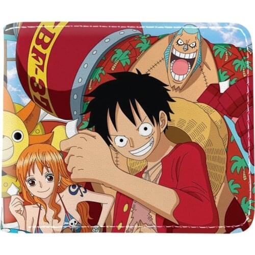 Hot Sell Japanese Anime Cartoon One Piece Luffy Law Ace Wallet With Card Holder Coin Pocket