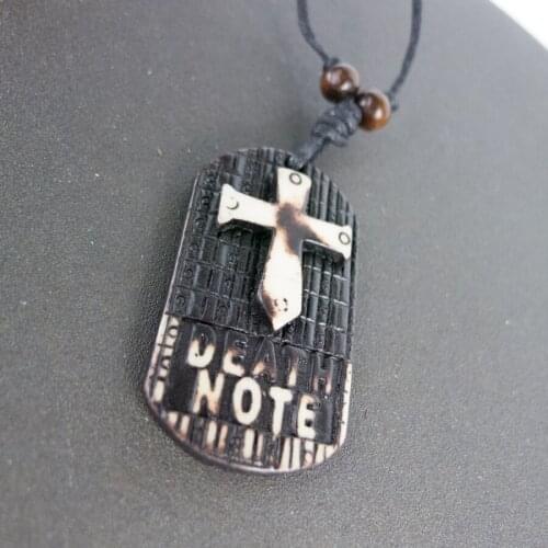Christian ID Pendant limitation Yak Bone Material Bone Art Necklace Pendant Vintage Mens Rope Necklaces #GZ220