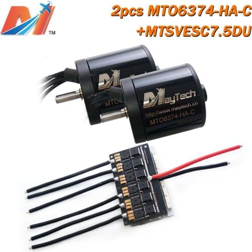 Maytech Dual Motor Drive Mountainboard Skateboard Kit with Dual VESC Controller 2pcs 6374 170KV Brushless Sensored Motor