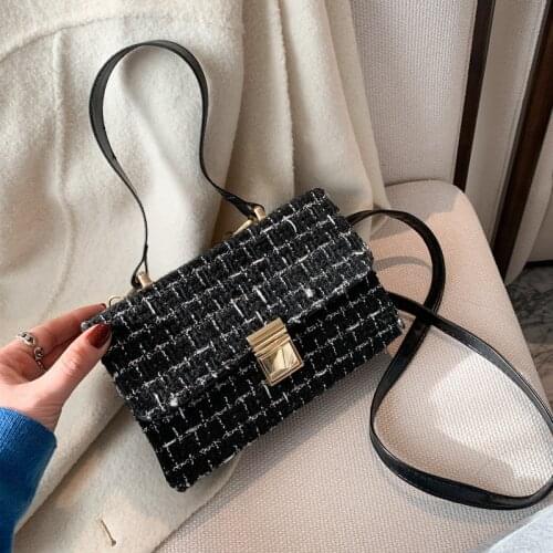 New Fashion Square Bag For Women Soft Leather Female Shoulder Bag Simple Plaid Crossbody Bag Lady Versatile Luxury Purse