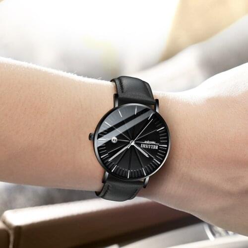 Belushi Ultra Thin Digital Watch Men Luxury Brand 2019 Fine Stainless Steel Men Wrist Watches New Ultra Thin Digital Man Clock
