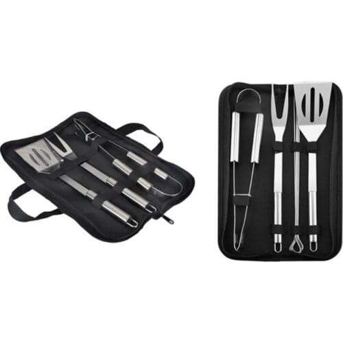 BBQ Grilling Tool Sets Stainless Steel Spatula Fork and Clip Grill Accessories