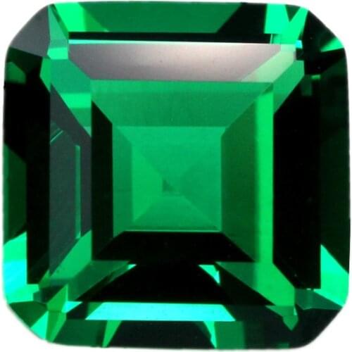 Square shape step new cutting gem stone beads green loose stone beautiful lustre rarity created nice ring faceted for Ladies