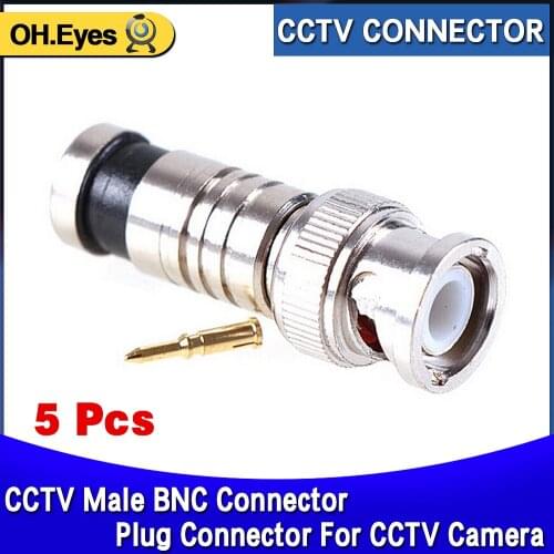 OH.eyes 2021.Crazy sale,5Pcs/lot BNC Connector BNC To RG59 Male Comprassion Coax Connector