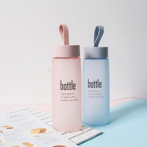 Water Bottle Plastic Sport Scrub Leak Proof Drinking Portable Fashion Drinkware Tour Bottles for Lovers Brief Water Bottle