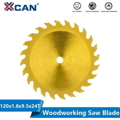 XCAN 120mm Circular Saw Blade 24T Carbide Tipped TCT Saw Blade for Wood Cutting Titanium Coated Wood Cutting Disc