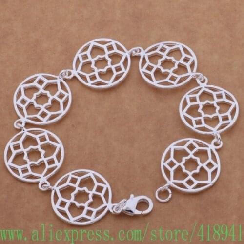 Silver Plated bracelet, Silver Plated fashion jewelry grade circular disc /dzhamqoa bajajrqa AH084