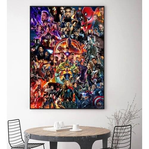 Avengers End Game Marvel Movie Poster and Prints Wall Art Canvas Painting Gift Wall Art Pictures for Living Room Home Decor