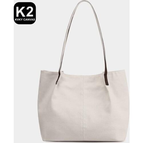 Simple Canvas Shopping Bag Travel Lady Handbags Cotton Canvas Crossbody Bag Women Shoulder Bag Travel Girl Casual Bags for Women