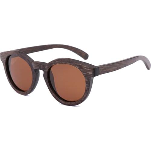 Brand Design Retro Retro Round Sunglasses for Men and Women Polarized UV400 Glasses Handmade Bamboo Wood Sunglasses