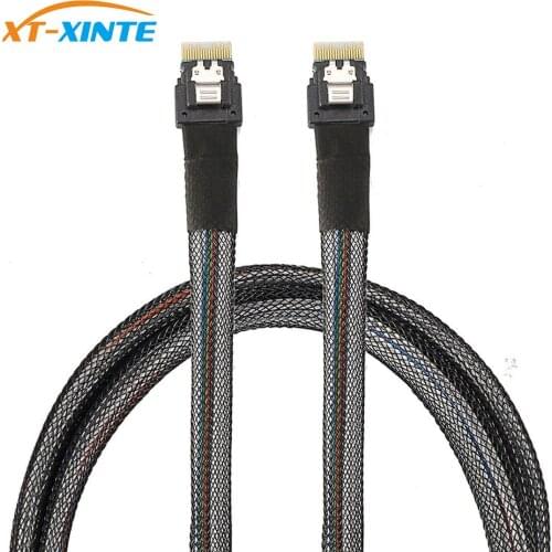 Slim SAS 38P SFF-8654 to SFF8654 / MINI SAS 38P SFF-8654 to SFF-8643 12Gbps Server Hard Drive HDD Data Transmission Cable 50cm