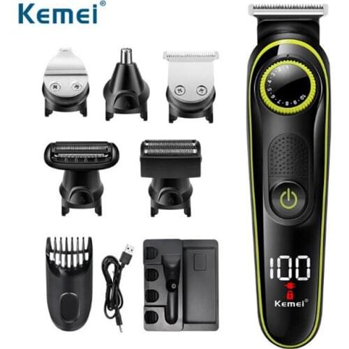 Kemei hair trimmer KM-696 5 in 1 rechargeable hair clipper nose trimmer reciprocating shaver razor hair carving bodyhair remover