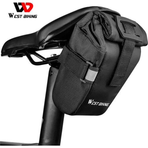 WEST BIKING Bicycle Bag Adjustable Rainproof Reflective Cycling Saddle Bag Portable MTB Road Bike Tail Bag Bicycle Accessories