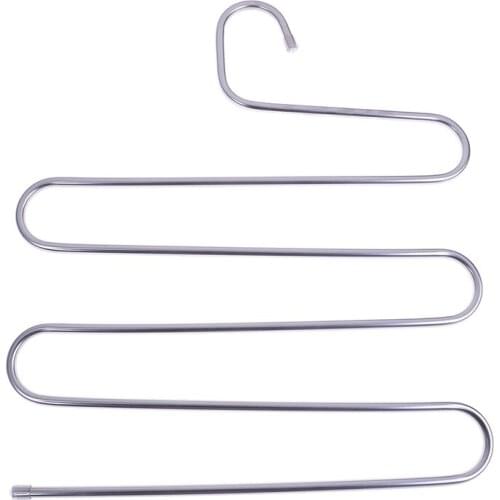 Stainless steel trouser hanger multifunction pants belt holder rack saving space