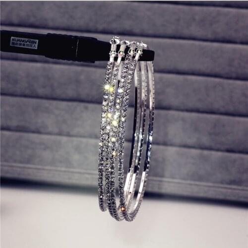 BLIJERY Celebrity Sexy Big Crystal Hoop Earrings for Women Rhinestone Basketball Brincos Circle Earrings Jewelry pendientes aros