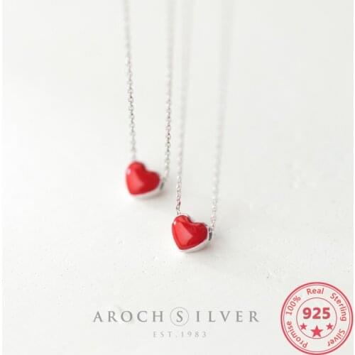 Korean Version New Design 925 Sterling Silver Necklace Red Love Pendant Sweet Literary Style Fashion Net Red Female Accessories