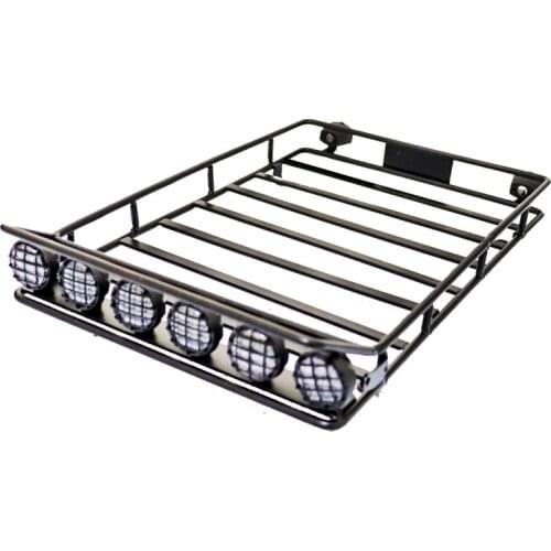 1/10 RC 313 Wheelbase Roof Luggage Rack With LED Spotlight Light for 1:10 Wrangler Tamiya CC01 SCX10 Axial Car Parts