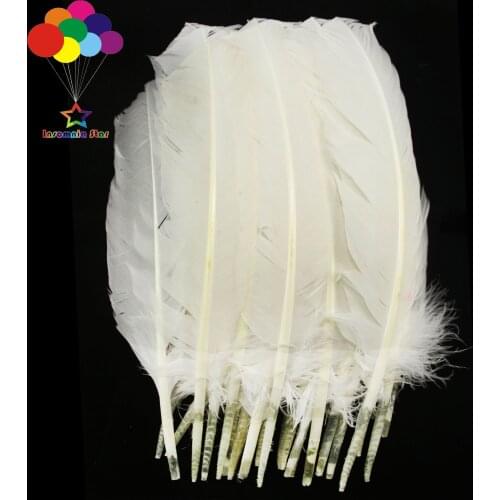 10-100pcs/lot Pure White Colour 10-12inch Goose Plumes Turkey Pointers Quill Large Feathers for Fashion Decorations
