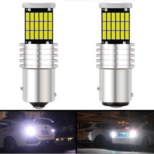 2pcs 1156 1157 BA15S LED Bulbs Car Lights Turn Signal Reverse Brake Light R5W 4014 LEDs 12V DC Floodlights Lamp Red White Yellow