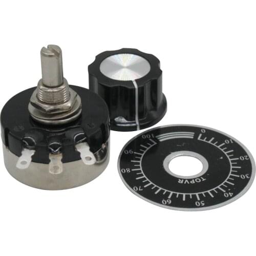 2pcs RV30YN20S B203 3W , 20K ohm Adjustable Resistance of Single Ring Carbon Film Potentiometer + 2pcs A03 knob + 2pcs dials