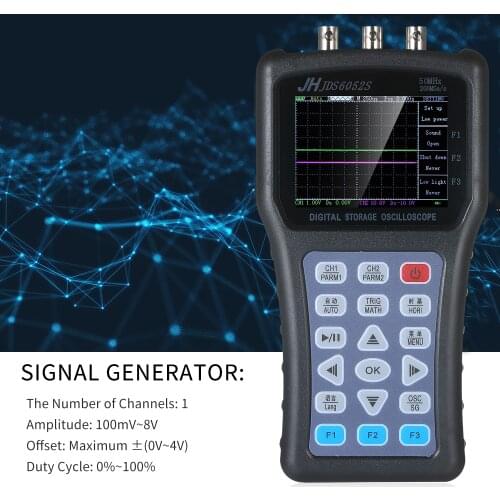 2-in-1 Oscilloscope&Function Signal Generator Dual Channel Oscilloscope Digital Scope Meter 2CH Digital Storage Oscilloscope