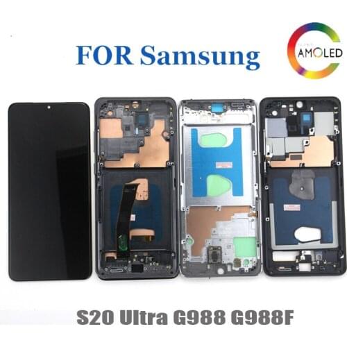 6.9'' Original Super AMOLED LCD Display + Touch Screen Digitizer Assembly for Samsung Galaxy S20 Ultra G988 G988F Repair Parts