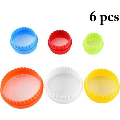 6PCS/Set Circle Cake Cutter Plastic Cookie Cutter Mold Baking Cutter Mold with Box DIY Fondant Decoraiting Baking Tool