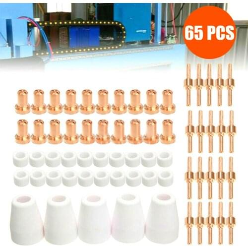 65pcs Tips LG-40 PT-31 air plasma cutting machine consumables CUT-40 CUT-50D and many other swirl ring electrode shield cups
