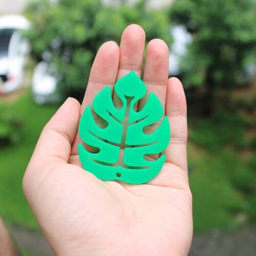 Acrylic Monstera Leaf Pendants | Green Leaf Charms Laser Cut Acrylic | Tall | Craft Supplies