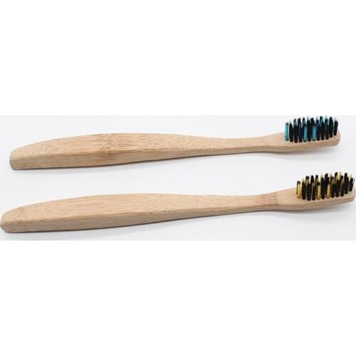 Bamboo Toothbrush Soft Nylon bristles tandenborstel Fibre Wooden Handle Low carbon Environmentally Toothbrush Free Custom logo