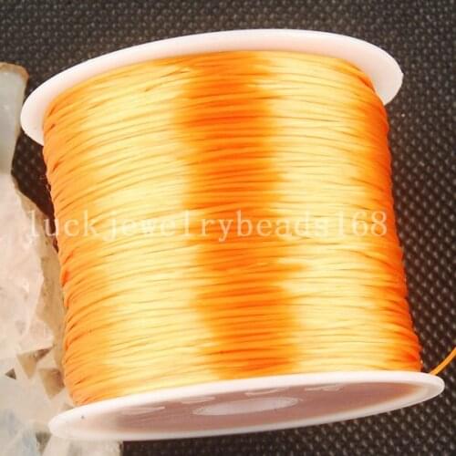 Free Shipping Women 1MM Orange Crystal Stretch Elastic Beading Cord 100M 1Pcs C3228