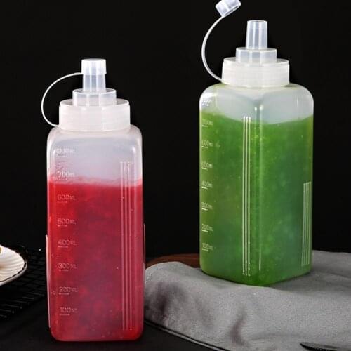 800ml Squeeze Sauce Bottle Large Caliber Dustproof Plastic Household Seasoning Bottle for Kitchen