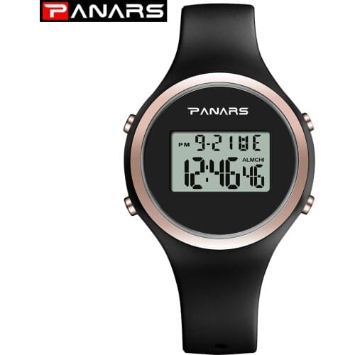 PANARS Women Mens Luminous Watches Electronic Digital Waterproof Watch Fashion Simple Silicon Belt Students Kids Watch 8122