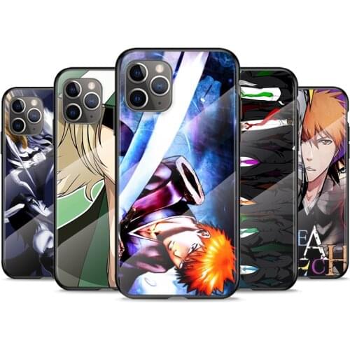 Tempered Glass Cover Anime Bleach ichigo For Apple iPhone 12 11 8 7 6 6S XS XR SE X 2020 Pro Max Mini Plus Phone Case