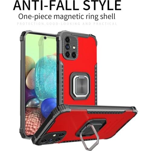 Metal Ring Case For Samsung Galaxy A51 A71 A21S A12 A32 A52 A72 A02S A32 A31 Shockproof Case For Samsung S20 FE Note 20 Ultra