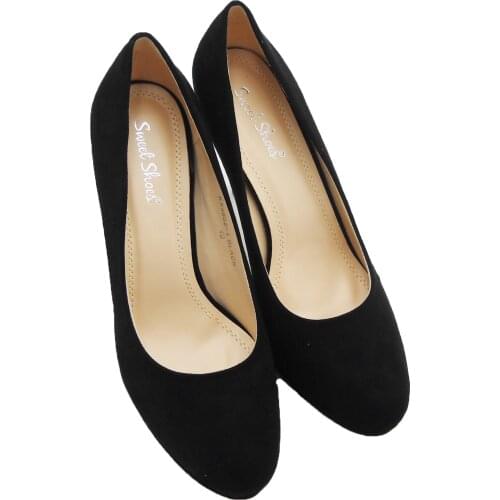 Black suede stiletto heels shoes elegant woman decolte fashion sexy