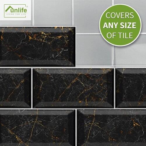 Funlife® Black and gold marble Wall sticker Wallpaper Self-Adhesive Decorative Easy to Clean Bathroom Kitchen Backsplash Floor