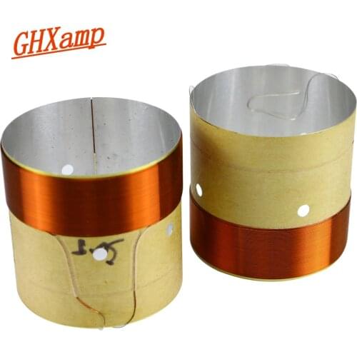 GHXAMP 50.5MM BASS Voice coil White Aluminum Sound Hole 8OHM Loudspeaker repairs DIY Height 45mm 2PCS