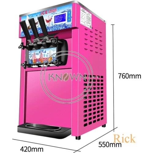 Hot sale three different color table top mini soft ice cream making vending machine 3 Flavors Ice Cream Maker with free shipping