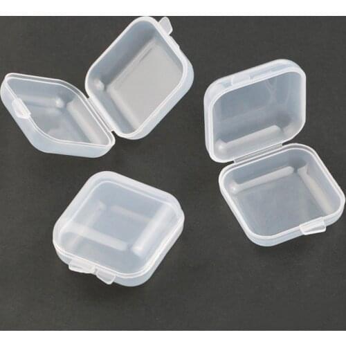 2020 NEW 3.5*3.5*2cm Small Plastic Storage Box for Jewelry Beads Earring Jewelry Container Transparent Square Box Case Container