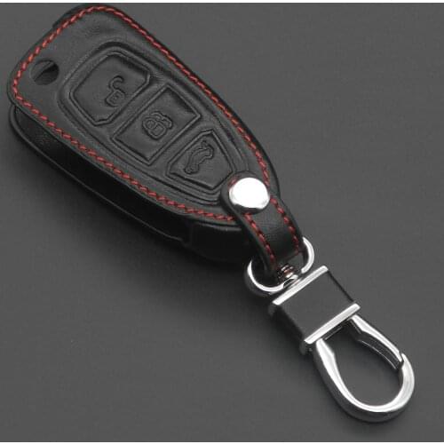 Kutery 10pcs 3 Buttons Remote Car Key Case Leather shell For Ford Mondeo Focus 2 3 4 St Kuga Fusion Ecosport 2012 2013 2014