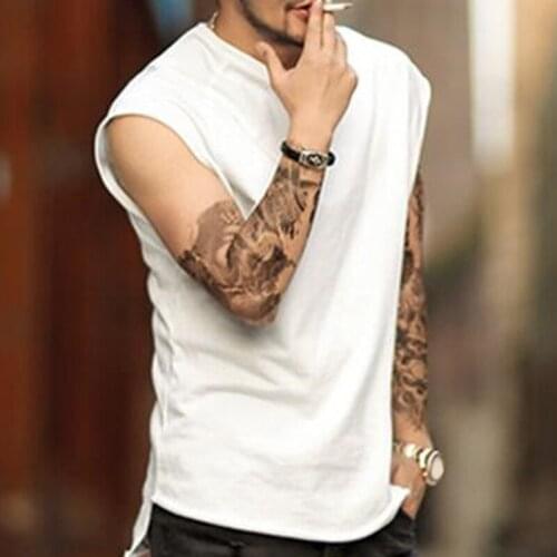 Summer Men T-Shirt Fashion Crew Neck Sleeveless T-Shirts Men Hip Hop Basic Male Vintage Vest Tops Tees Shirts