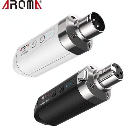 AROMA ARC1 Microphone Wireless Transmission System(Transmisster & Receiver) 4 Channels Max. 35m Effective Range XLR Connection